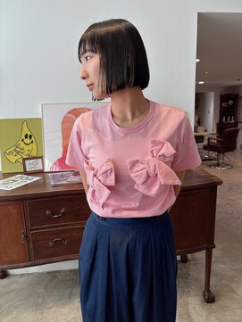 ヘアーアイストゥーレ(HAIR ICI TRE) ミニボブ　ストレートパーマ　担当桜桃