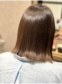 丸型◎髪質改善カラーで作るアッシュベージュ[稲毛駅/白髪染め]