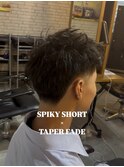 スパイキーショート×テーパーフェード