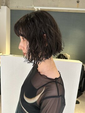 アム(amu) ボブパーマ/パーマボブ/黒髪ボブ/ショートパーマ/黒髪パーマ