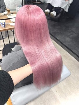 ワンズクロエ 原宿店(ONE's Chloe) ミディアムレイヤーボブイメチェンピンクベージュ前髪