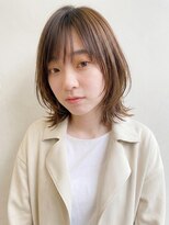 エニー(any.) 透明感ブリーチなしカラー×顔周りミディアムレイヤー/小顔見せ