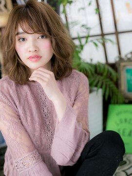 カバーヘア ブリス 戸田公園西口店(COVER HAIR bliss) 外国人風シアーベージュ小顔ふわミディg戸田公園20代30代40代