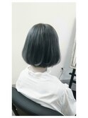 ミニボブ_ミルクティーベージュ_前髪パーマグレーベージュ