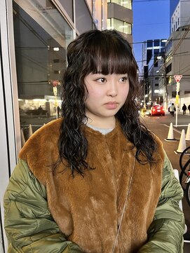カフ(CAF) CAF FUKO ロングヘア/くるくるパーマ/ぱっつん前髪/大阪/心斎橋