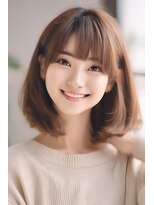 シェブル(che/ble)&nbsp;大人可愛いモテ髪30代40代50代ナチュラルボブ前髪あり