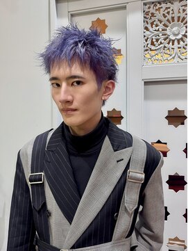 メンズサロンバムオム 名古屋栄店(MEN’S SALON BAMM HOMME) ペールラベンダーのスパイキーショート【坂根】