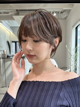 ロンドエニカ 大宮(Lond enika) イメチェン外ハネボブ美髪ワイドバングレイヤーショート/大宮