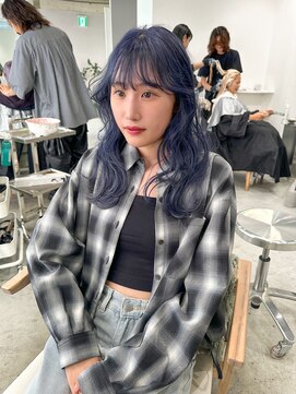 キオク(KIOX) ネイビーブルー 縮毛履歴あり