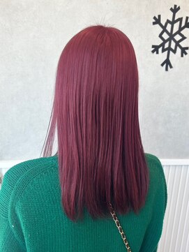 アンドワークス カシワ(&WORKS kashiwa) 【個性とツヤ】レッド系ストレートミディアム