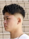 短髪フェード　アクティブショート+眉毛カット