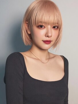 キャパ セントラル 天神 大名店(CAPA central) ハイトーン ボブ ブリーチ 顔周りカット レイヤー 前髪