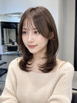 フォト イケブクロ(foto IKEBUKURO)&nbsp;結べる小顔ミディアムレイヤー/顔まわりカット/グレージュ/池袋