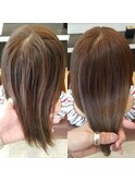 髪質改善艶のある美髪ブラウン系カラー
