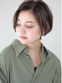 前髪長め　手入れ簡単　ニュアンス　パーマ　ショートボブ