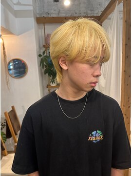 ミモザワークス(Mimosa Works) 抜きっぱなしブロンド・シースルーマッシュウルフ