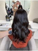 イメチェンハッシュカットフルバング似合わせレッドブラウン