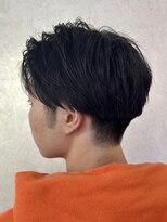 ビスクヘアデザイン(bisq hair design)&nbsp;センターパート　マッシュ　グレージュ　パーマ　ブリーチ