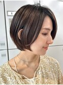 30代40代大人女性/前髪ありショートボブ/ショートヘア/髪質改善