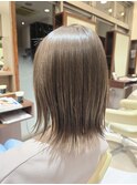 ワンブリーチグレージュ 仙台 韓国風ボブ 外ハネボブ ロングボブ