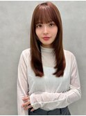 イメチェン/似合わせカット/フルバング/レッドブラウン/中野