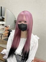 ローレン(Lolen.)&nbsp;【ペールピンク×ブラック/フェミニンロング】しまゆー