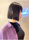 メルティカラー似合わせカットウェーブミディアム縮毛矯正ボブ