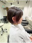 20代30代40代大人美人丸みショートボブＸイヤリングカラー川崎