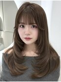 ハイライトカラーミルクティーベージュケアブリーチダブルカラー