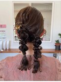 編みおろしヘアセット