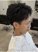 メンズ爽やかショートアップバングショートツーブロック刈り上げ