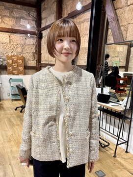 ショートボブハイライトレイヤーカットヘアセット髪質改善天文館