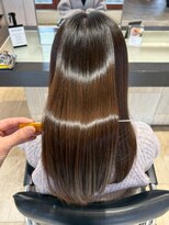 エクラバイナチュラル(eclat by Natural)&nbsp;髪質改善/柔らかストレート/キャラメルブラウン/上品ロングヘア