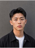 韓国風センターパート×コンマバング×ダウンパーマ×men's