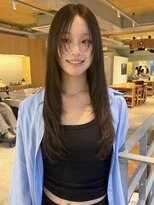 ケイトテイラー(KATETAYLOR)&nbsp;ロングレイヤーカットオリーブベージュ縮毛矯正ハッシュカット