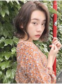 外ハネ 流しバング
