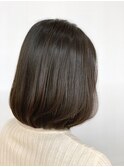 20代30代40代 暗髪あごライン肩上ワンレンボブ 艶ストレート
