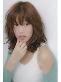 sungooseミニウルフテラコッタデジタルパーマくすみブルー