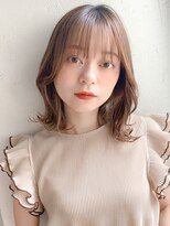 キリ 表参道(kyli) m*ボブウルフくびれヘアフルバングエアリーカール斜めバング