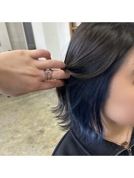 グラ デザイン アンド ヘアー 天王寺店(GRAS DESIGN & HAIR by HEADLIGHT) イヤリングカラー×ブルー