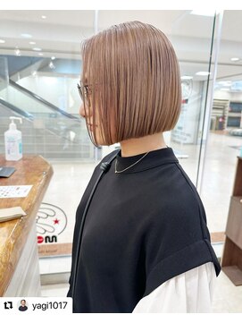 モリオ フロム ロンドン サッポロファクトリー店(morio FROM LONDON) 札幌ボブ　ハイトーンベージュぱつっとボブ　ブリーチカラー