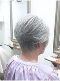 40代50代60代/グレイヘア/ショートボブ/大人ショート