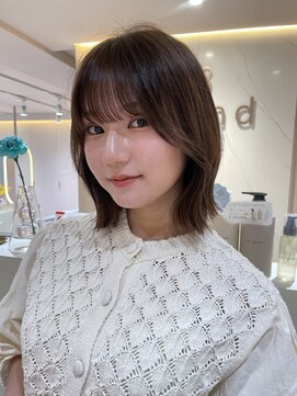 サンド ミュウ 横浜店(sand mieu) 外ハネボブ×クリアベージュ