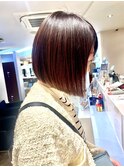 ショートストレートボブ/ブラウンカラー