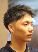 ビジネスショートメンズマッシュツイストパーマツーブロック