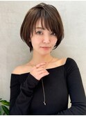 黒髪カタログ/ショート/オリーブグレー/小顔に見せるヘア☆192