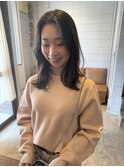 ロブ　ミディアム　グレージュ　レイヤー