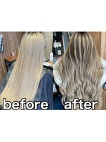 ラル(Lull)&nbsp;バレイヤージュ before after/活性酸素除去/過酸化水素除去/個室