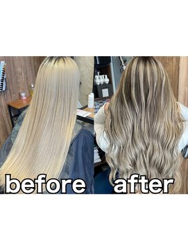 ラル(Lull) バレイヤージュ before after/活性酸素除去/過酸化水素除去/個室