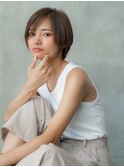 小顔ショート/ヌーディーカラー/髪質改善/似合わせカット